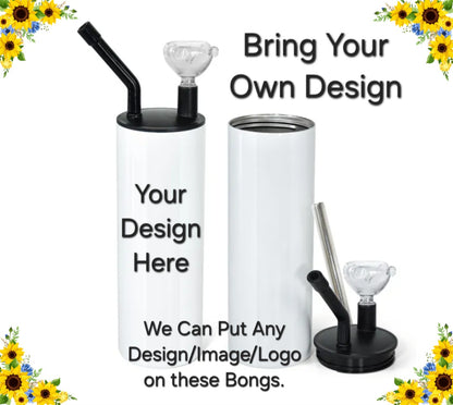 WATER BONG, 20 Oz Sublimation Printed, Stainless Steel, Easy to Clean, Any Design/Image, Customizable, Personalized, Friends, Christmas Gift, Holiday, Birthday, 420 Friendly.