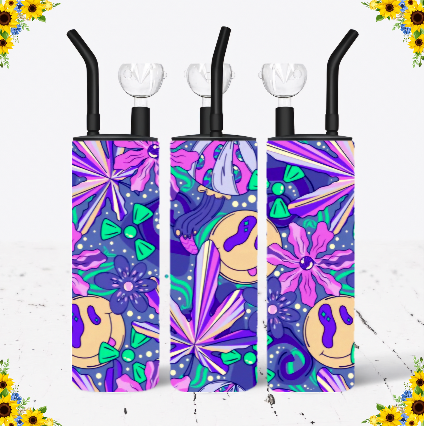 WATER BONG, 20 Oz Sublimation Printed, Stainless Steel, Easy to Clean, Any Design/Image, Customizable, Personalized, Friends, Christmas Gift, Holiday, Birthday, 420 Friendly.