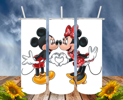 Mickey 20 Oz Tumbler with 1 Lid, 2 Straws and 1 Straw Cleaner. FREE SHIPPING. Stainless Steel. Sublimation Tumbler Cup.