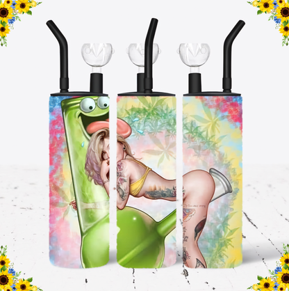 WATER BONG, 20 Oz Sublimation Printed, Stainless Steel, Easy to Clean, Any Design/Image, Customizable, Personalized, Friends, Christmas Gift, Holiday, Birthday, 420 Friendly.