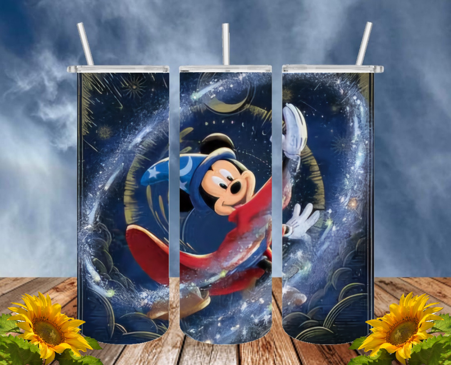 Mickey 20 Oz Tumbler with 1 Lid, 2 Straws and 1 Straw Cleaner. FREE SHIPPING. Stainless Steel. Sublimation Tumbler Cup.