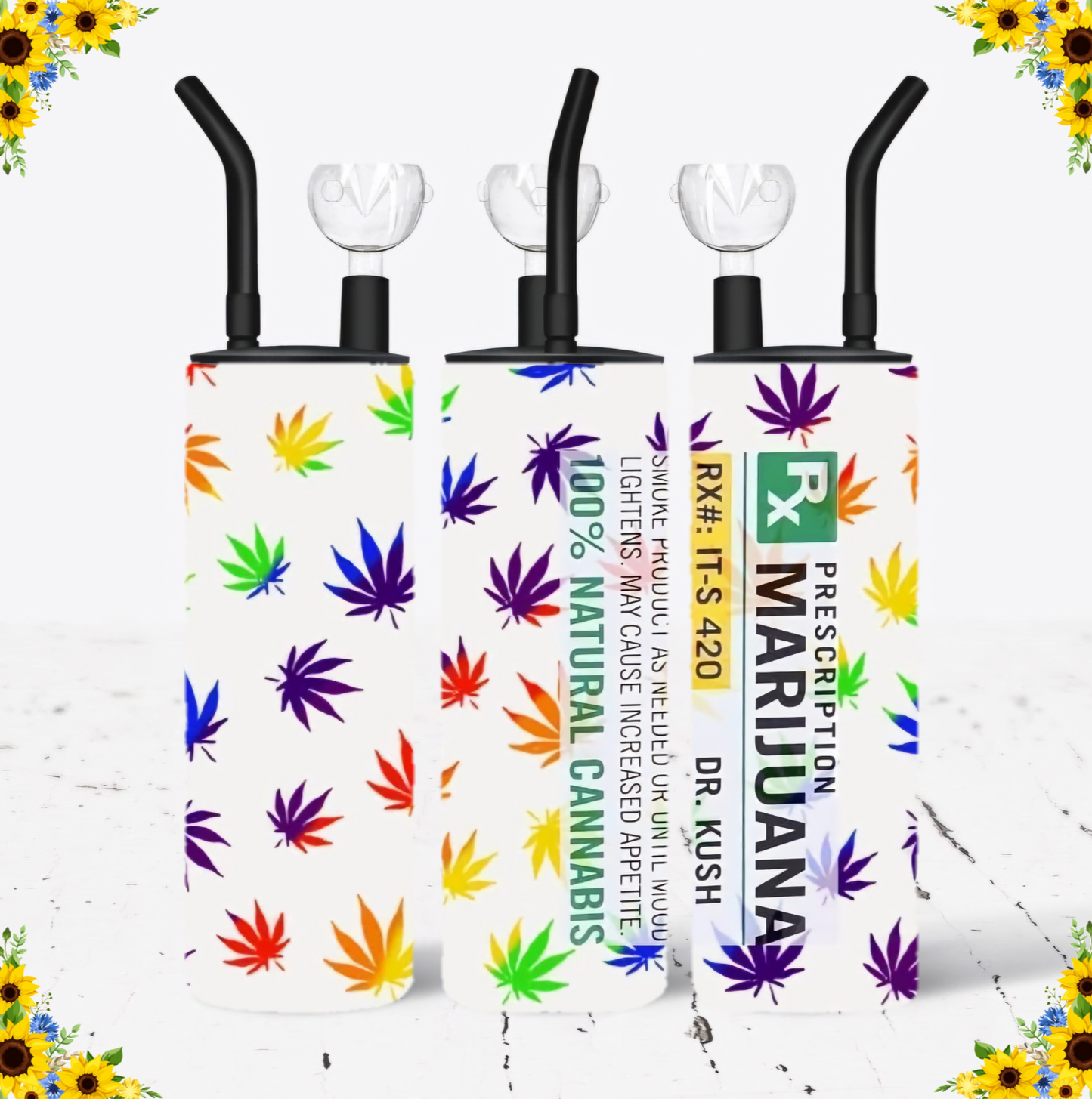 WATER BONG, 20 Oz Sublimation Printed, Stainless Steel, Easy to Clean, Any Design/Image, Customizable, Personalized, Friends, Christmas Gift, Holiday, Birthday, 420 Friendly.