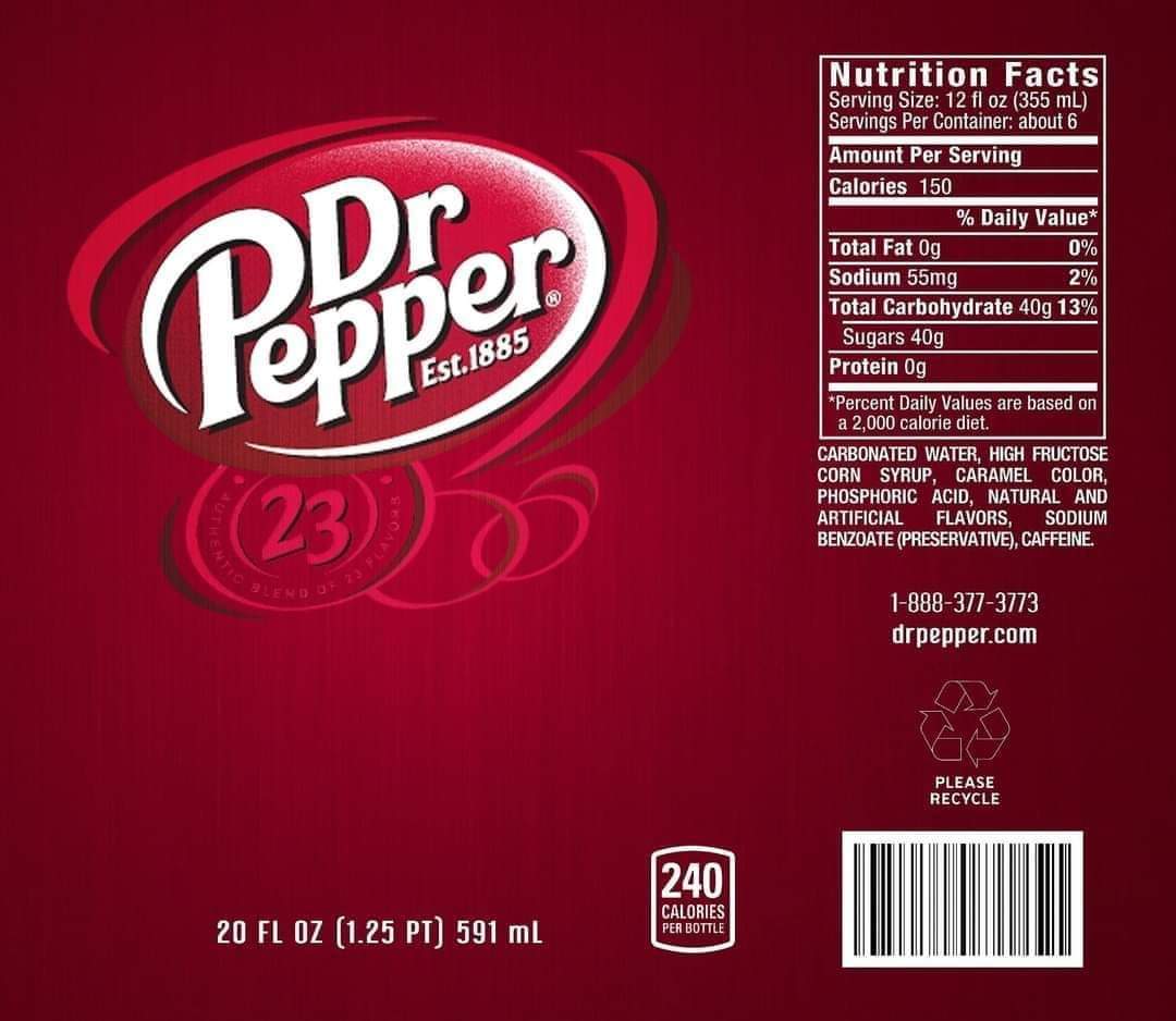 Soda Can Tumbler, Dr. Pepper