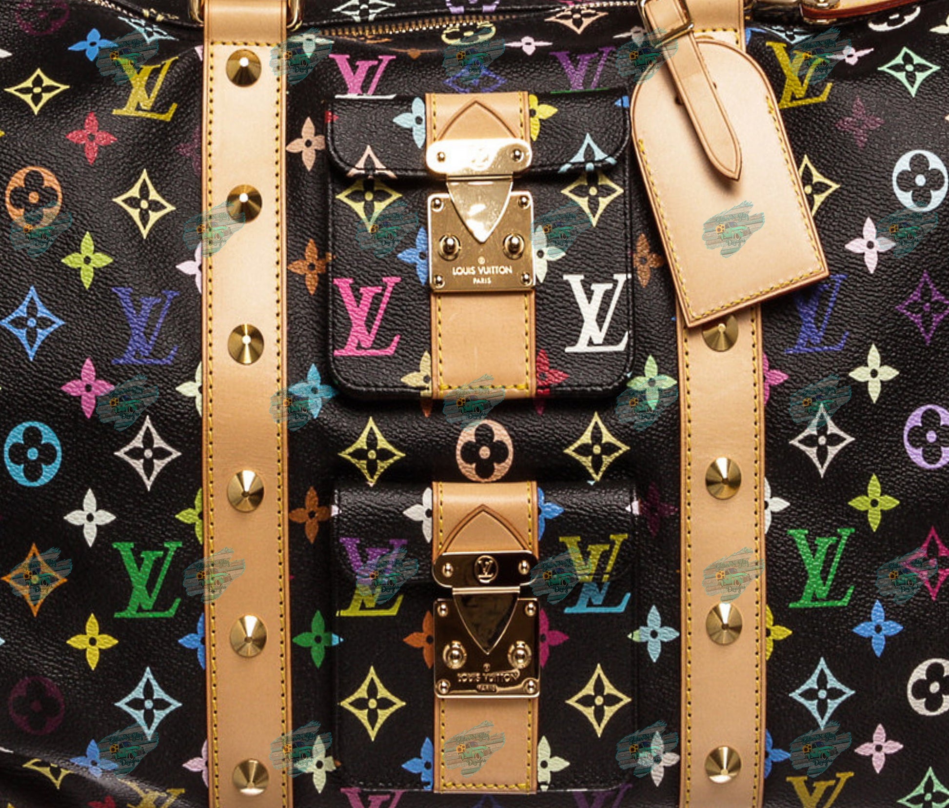 Louis Vuitton Monogram T-Shirt Tops Women Size S LV Logo Glitter From Japan