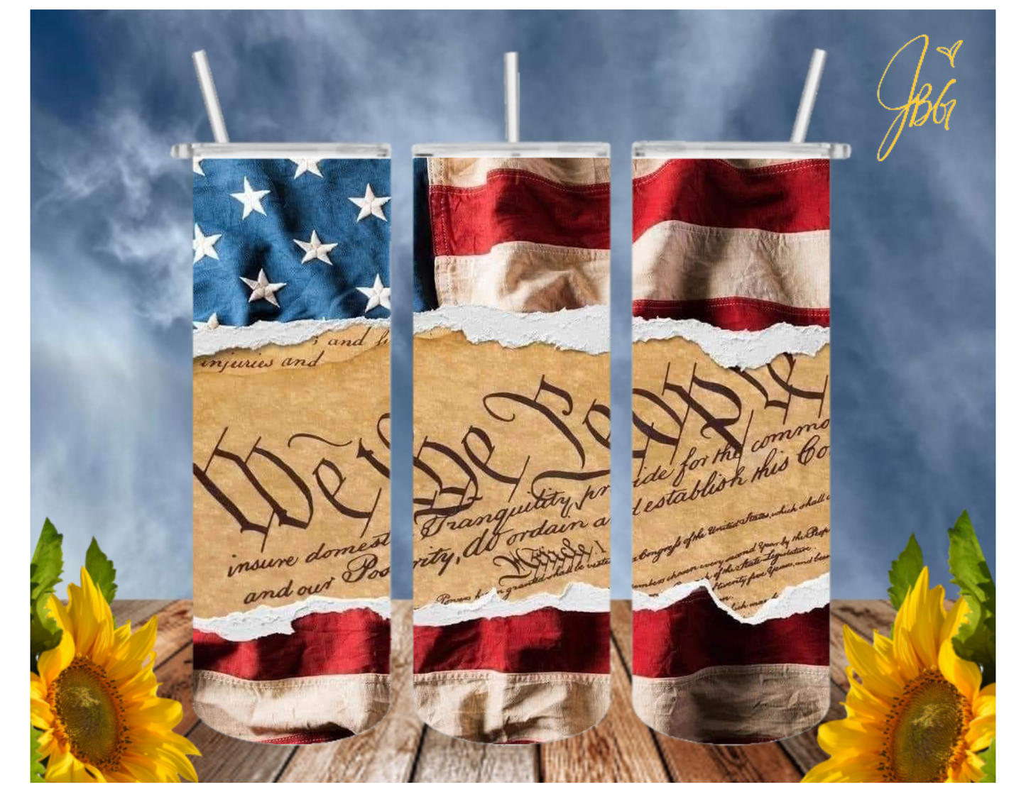 AMERICAN FLAG 20 Oz Tumbler with 2 Straws, 1 Lid and Straw Cleaner. FREE SHIPPING. Stainless Steel. Sublimation Tumbler Cups.